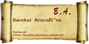 Bacskai Azucséna névjegykártya